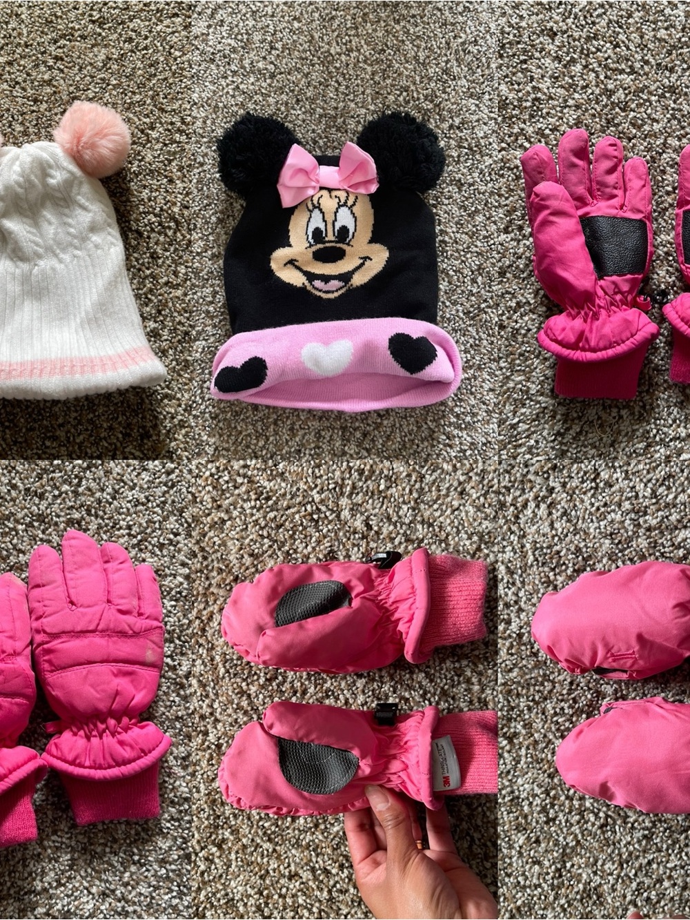 Disney Minnie Mouse Black & Pink Knit Beanie for Kids